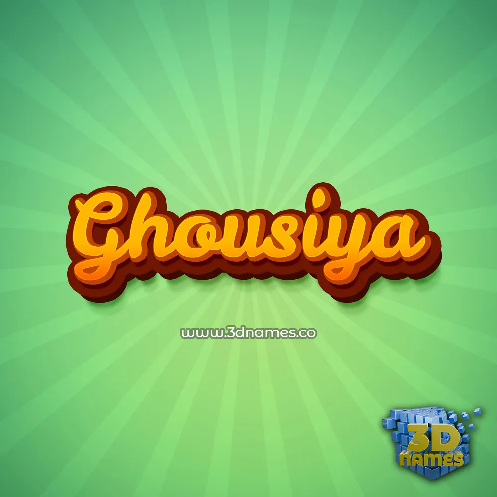 ghousiya in Green Rays style - 3D name wallpaper