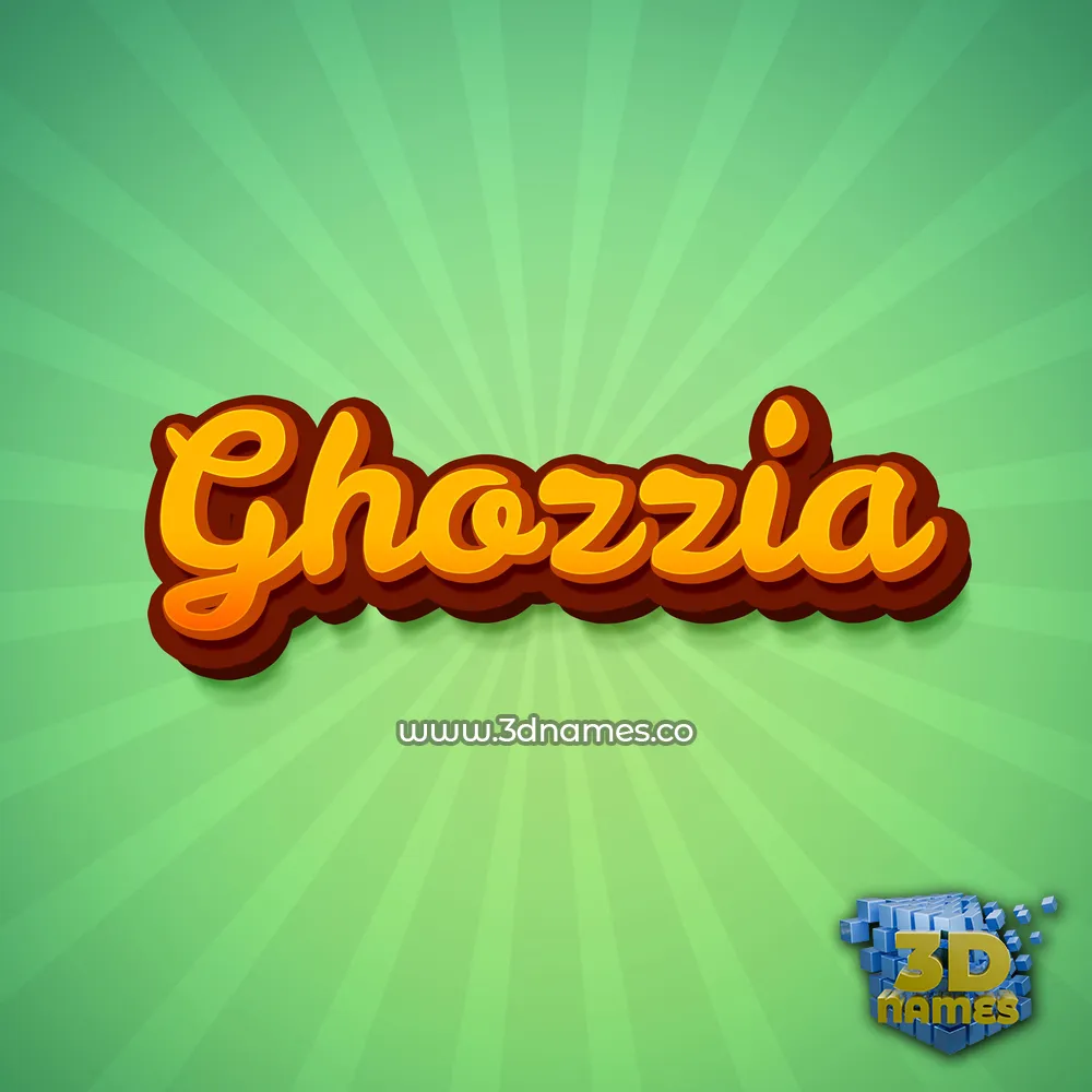 ghozzia in Green Rays style - 3D name wallpaper
