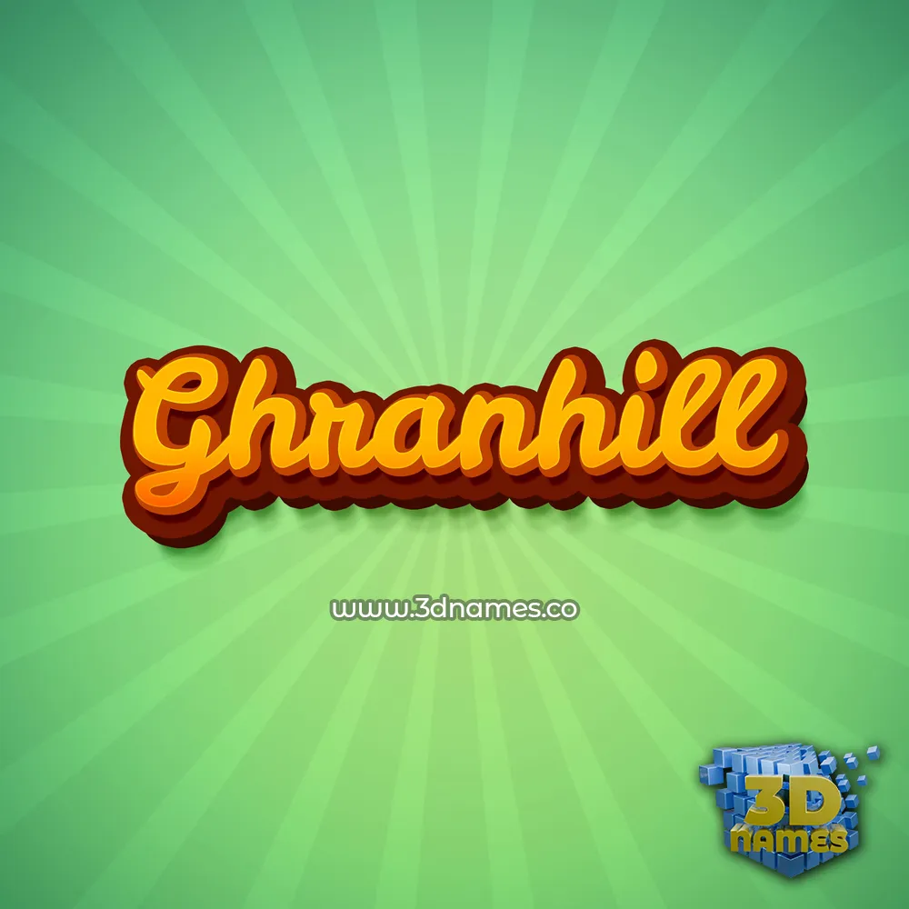 ghranhill in Green Rays style - 3D name wallpaper