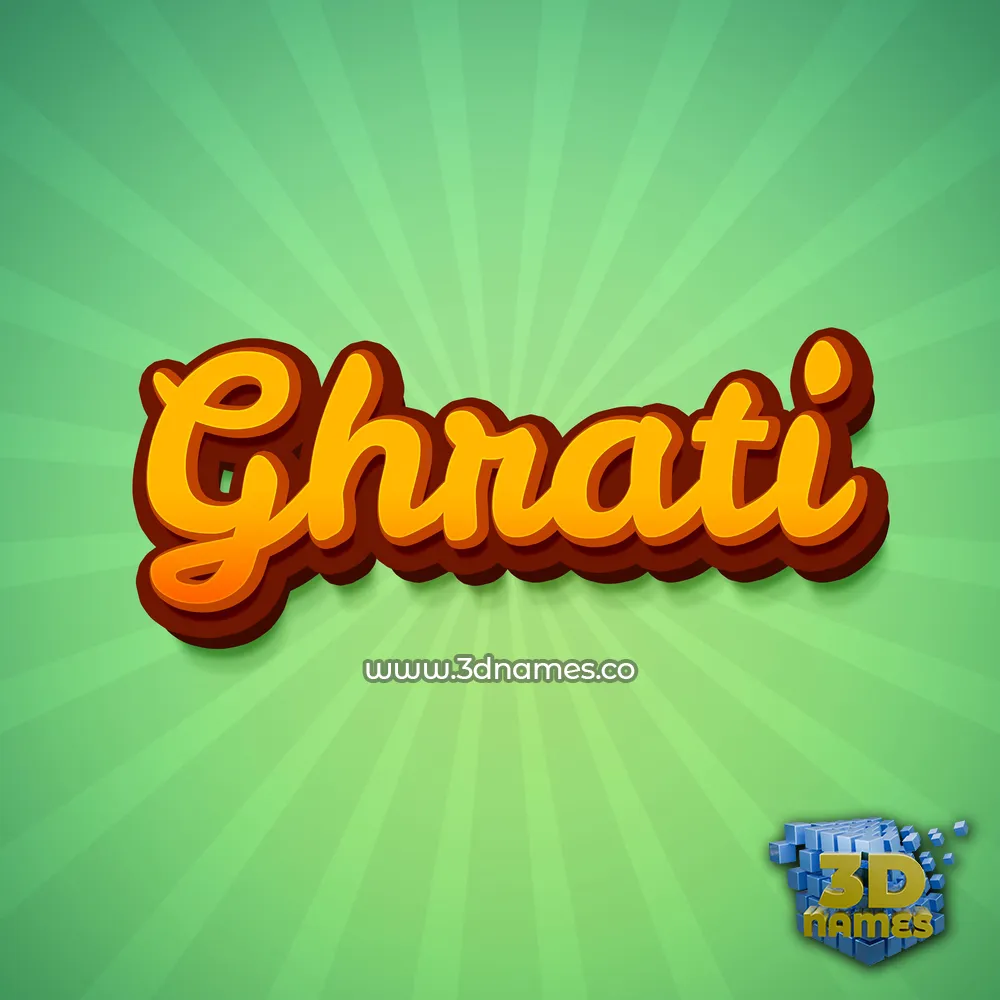 ghrati in Green Rays style - 3D name wallpaper