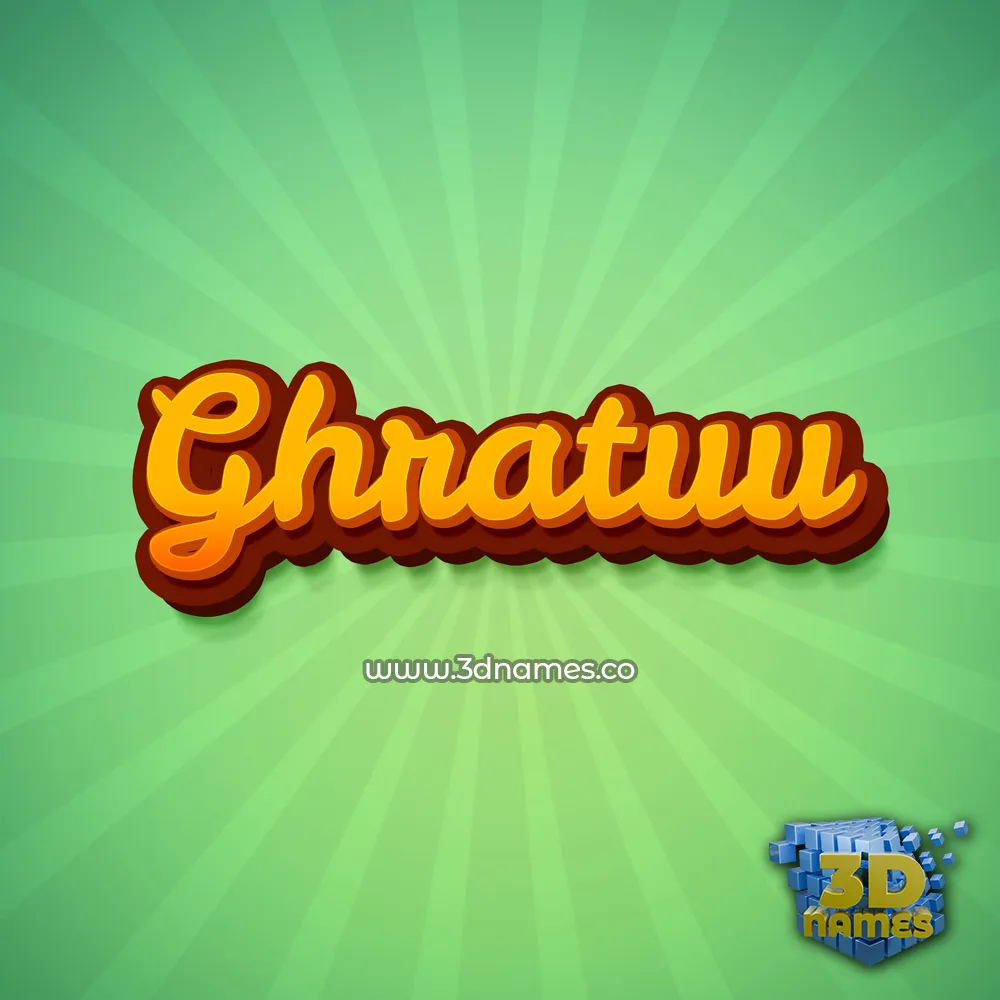 ghratuu in Green Rays style - 3D name wallpaper