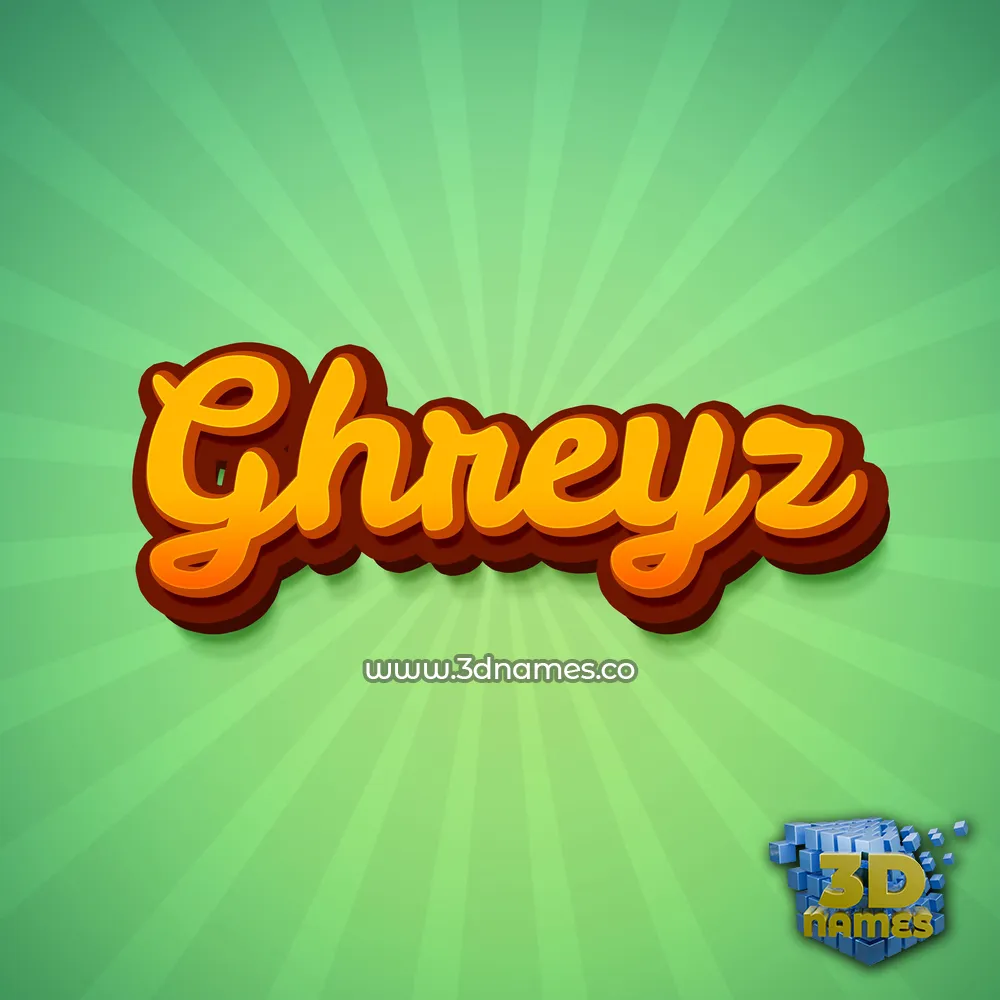 ghreyz in Green Rays style - 3D name wallpaper