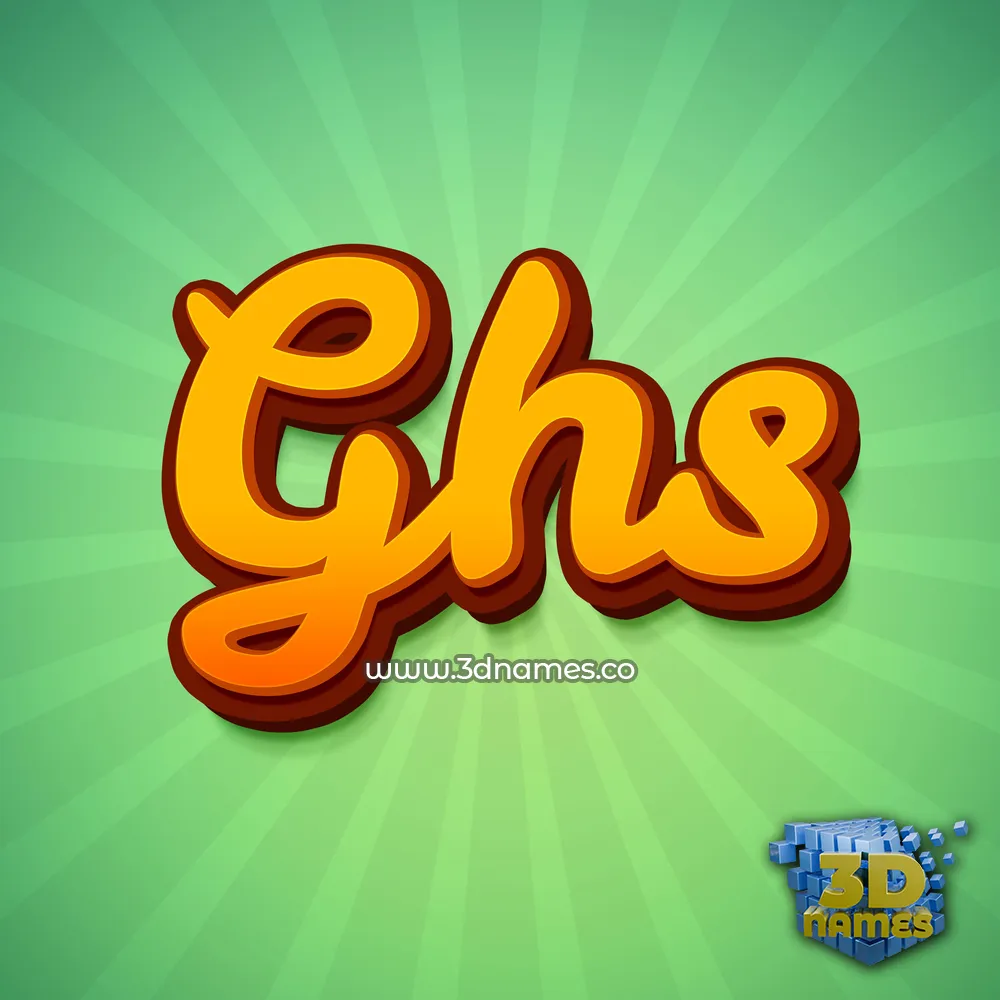 ghs in Green Rays style - 3D name wallpaper