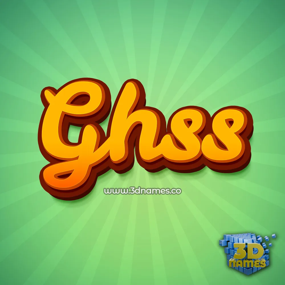 ghss in Green Rays style - 3D name wallpaper