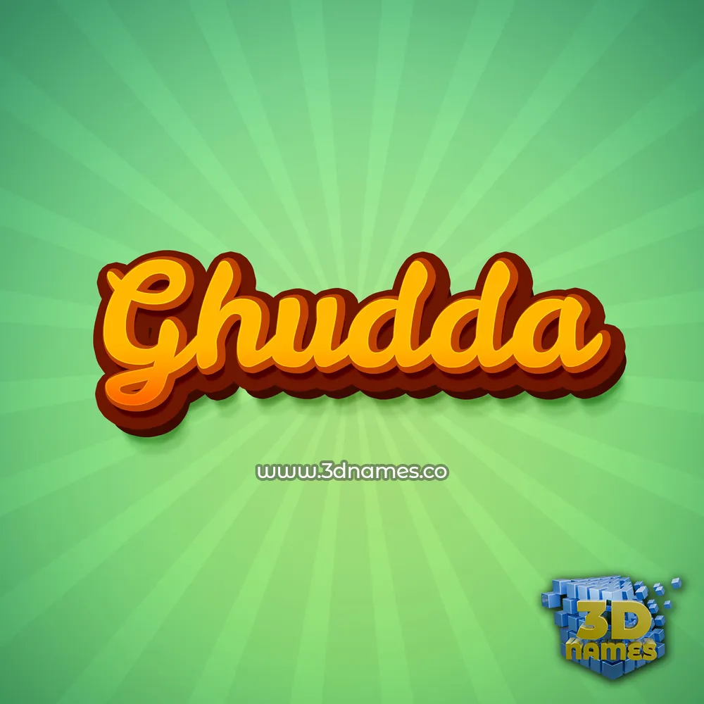 ghudda in Green Rays style - 3D name wallpaper
