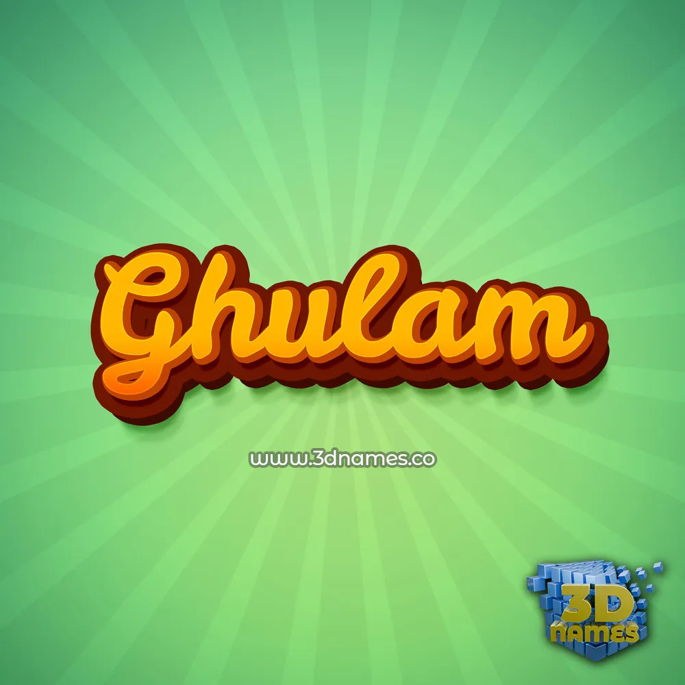 ghulam in Green Rays style - 3D name wallpaper