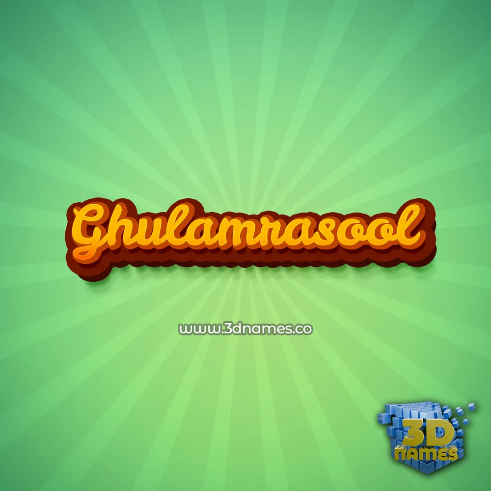 ghulamrasool in Green Rays style - 3D name wallpaper