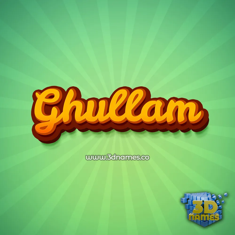 ghullam in Green Rays style - 3D name wallpaper