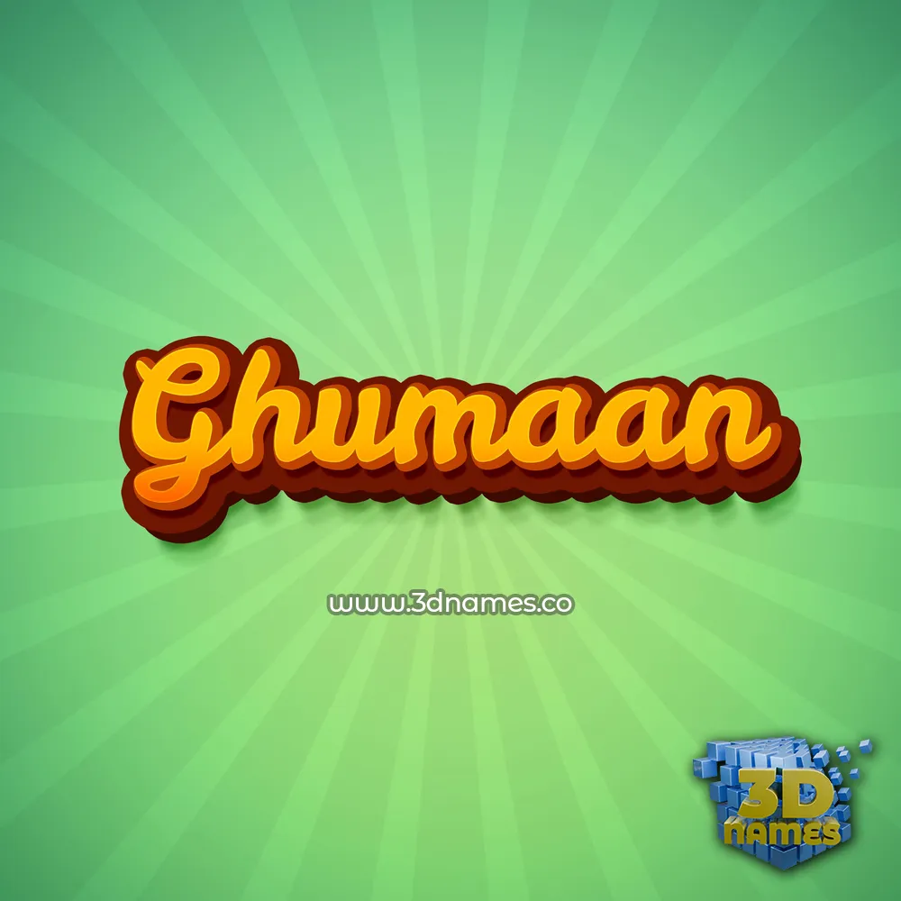 ghumaan in Green Rays style - 3D name wallpaper