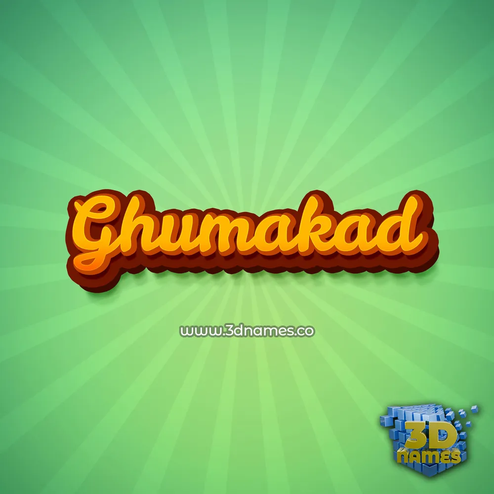 ghumakad in Green Rays style - 3D name wallpaper