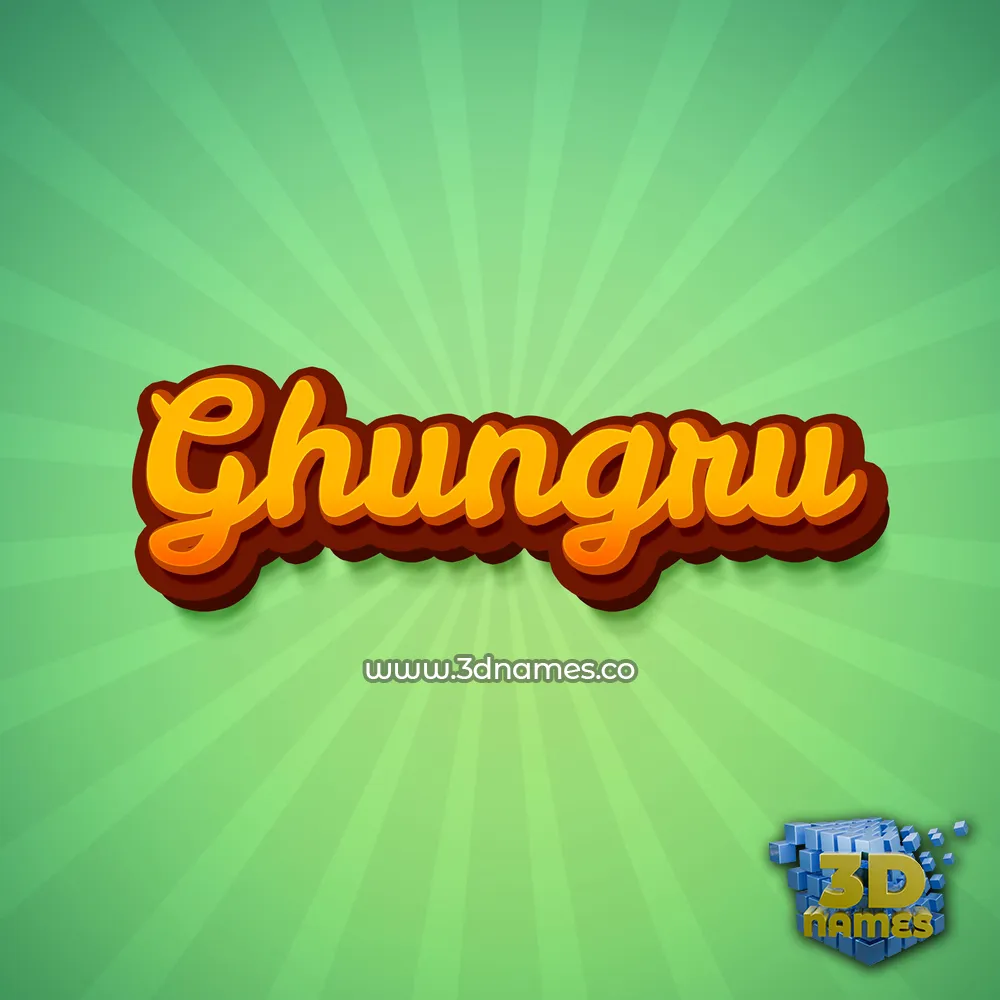 ghungru in Green Rays style - 3D name wallpaper