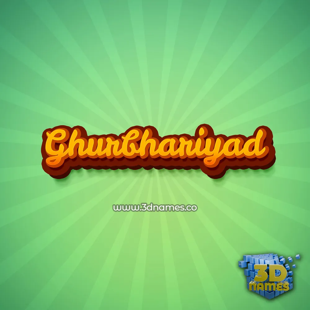 ghurbhariyad in Green Rays style - 3D name wallpaper