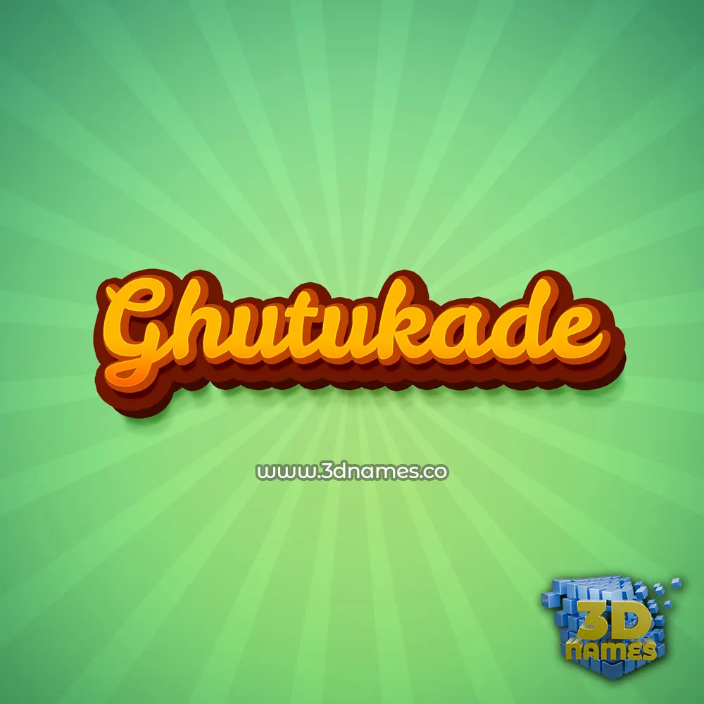ghutukade in Green Rays style - 3D name wallpaper