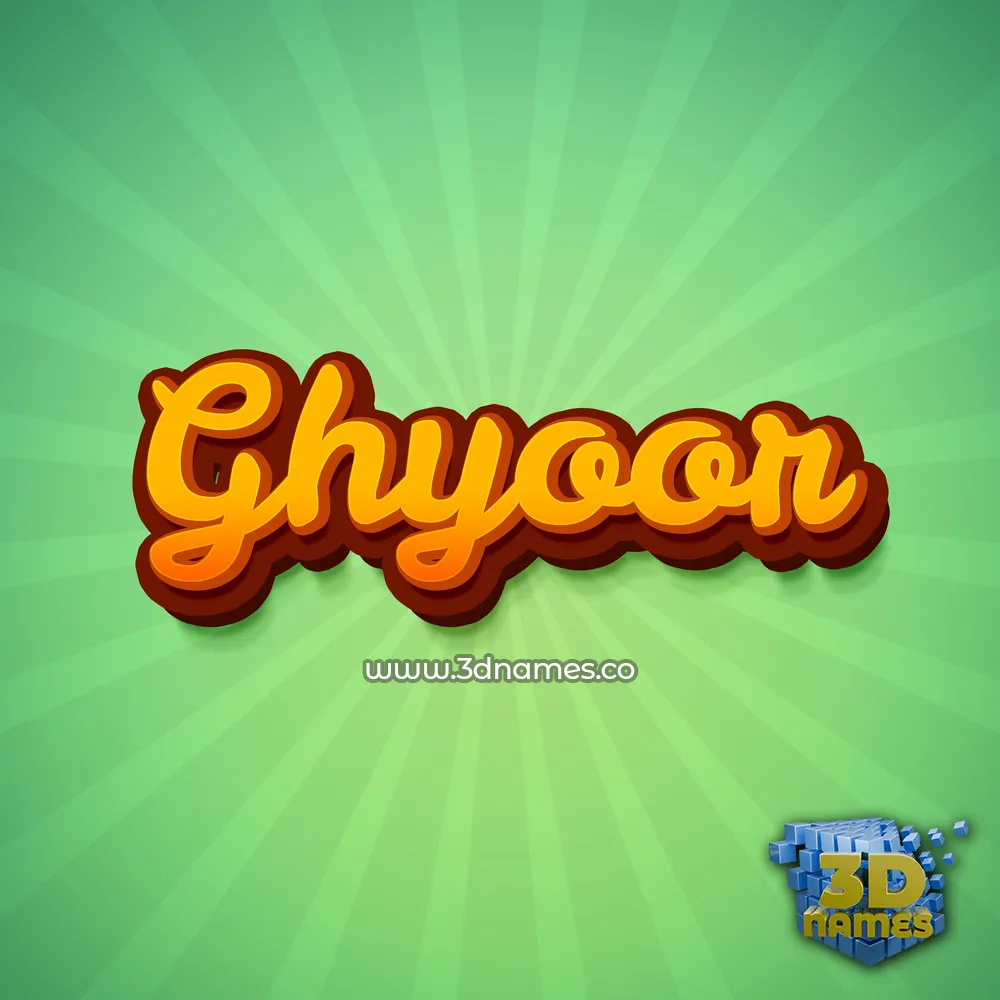 ghyoor in Green Rays style - 3D name wallpaper