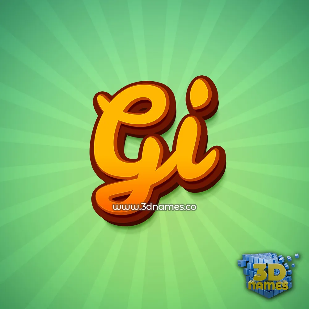 gi in Green Rays style - 3D name wallpaper