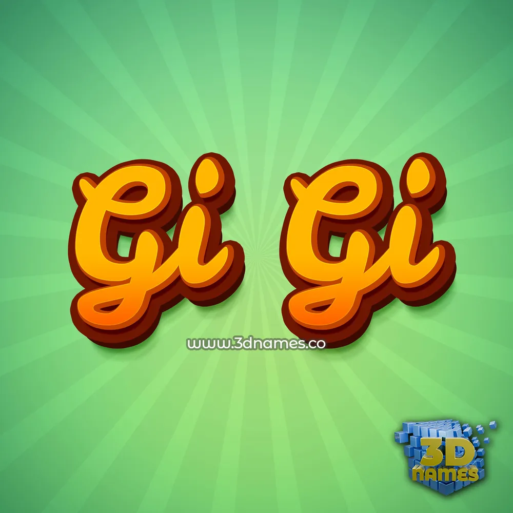 gi gi in Green Rays style - 3D name wallpaper