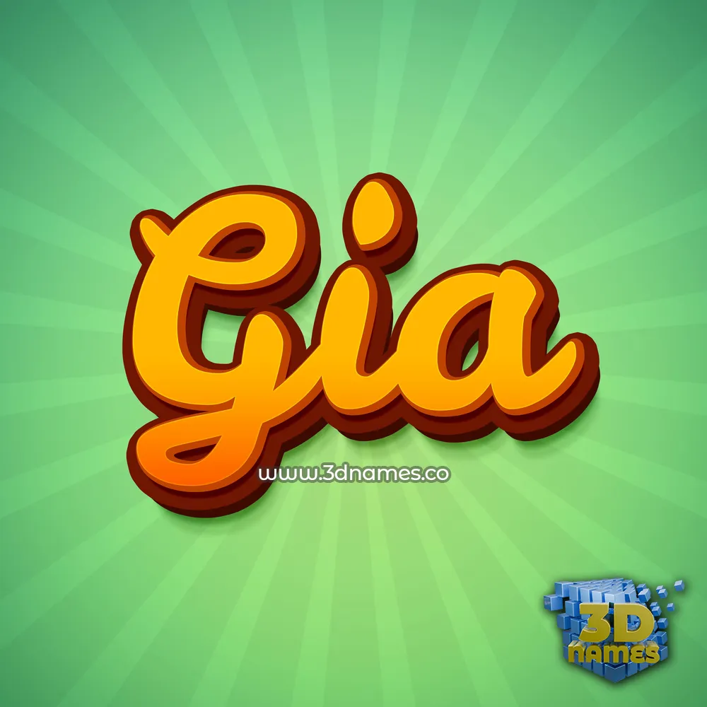 gia in Green Rays style - 3D name wallpaper