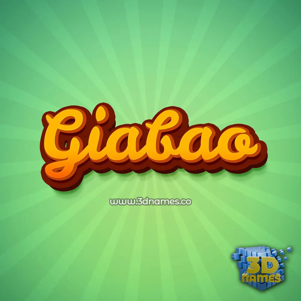 giabao in Green Rays style - 3D name wallpaper