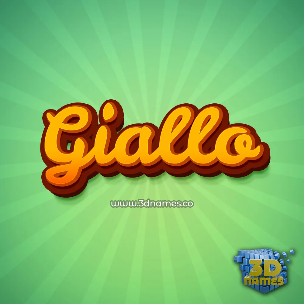 giallo in Green Rays style - 3D name wallpaper