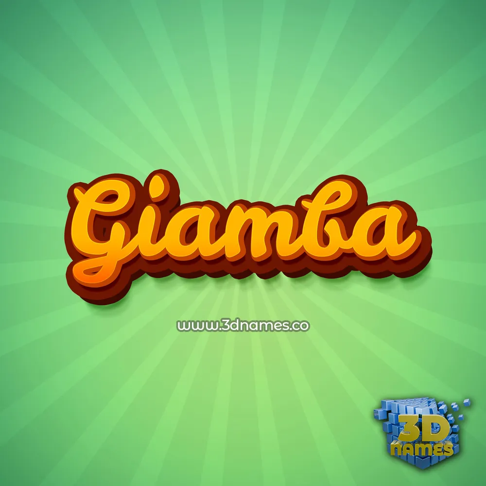 giamba in Green Rays style - 3D name wallpaper
