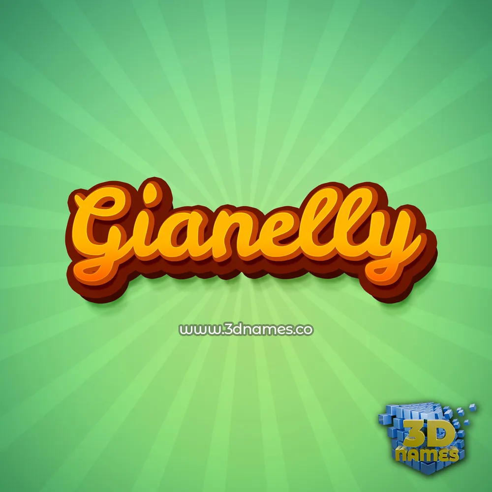 gianelly in Green Rays style - 3D name wallpaper