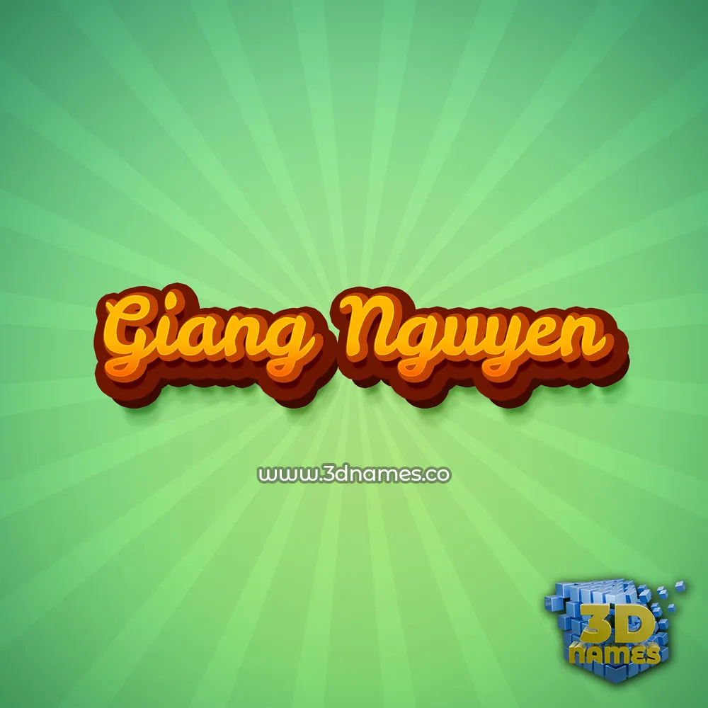giang nguyen in Green Rays style - 3D name wallpaper