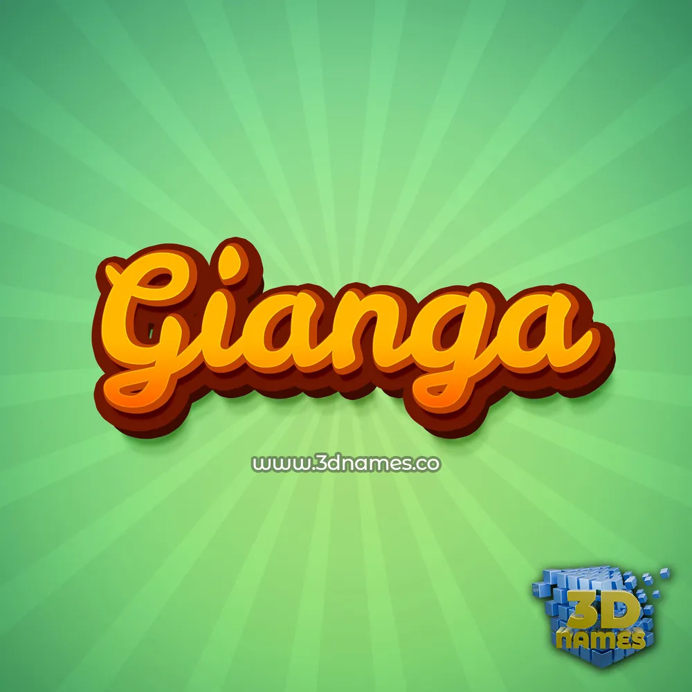 gianga in Green Rays style - 3D name wallpaper