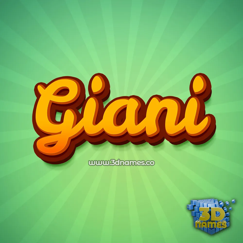 giani in Green Rays style - 3D name wallpaper