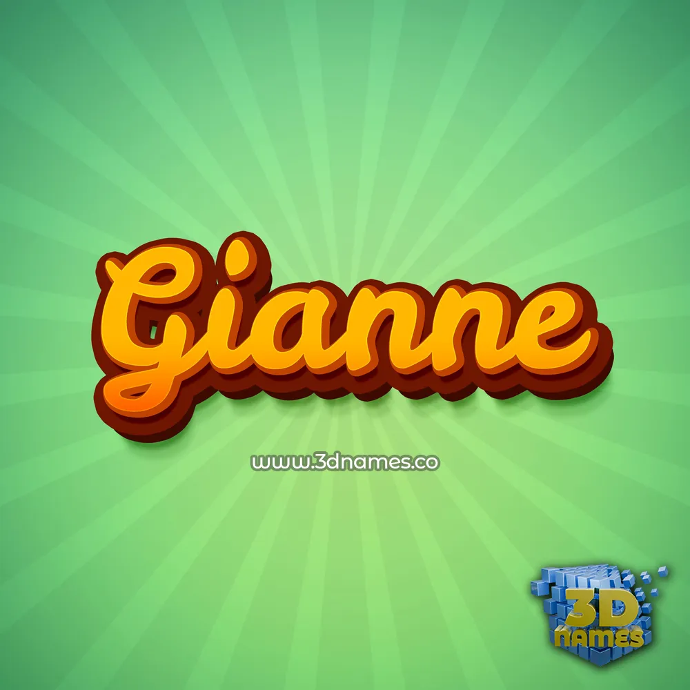 gianne in Green Rays style - 3D name wallpaper