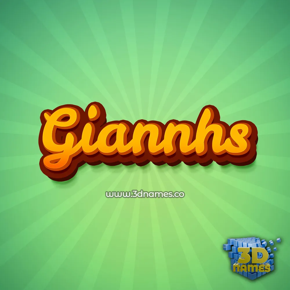 giannhs in Green Rays style - 3D name wallpaper