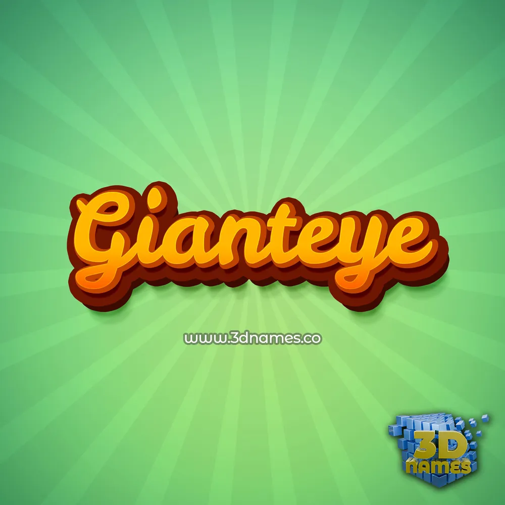 gianteye in Green Rays style - 3D name wallpaper