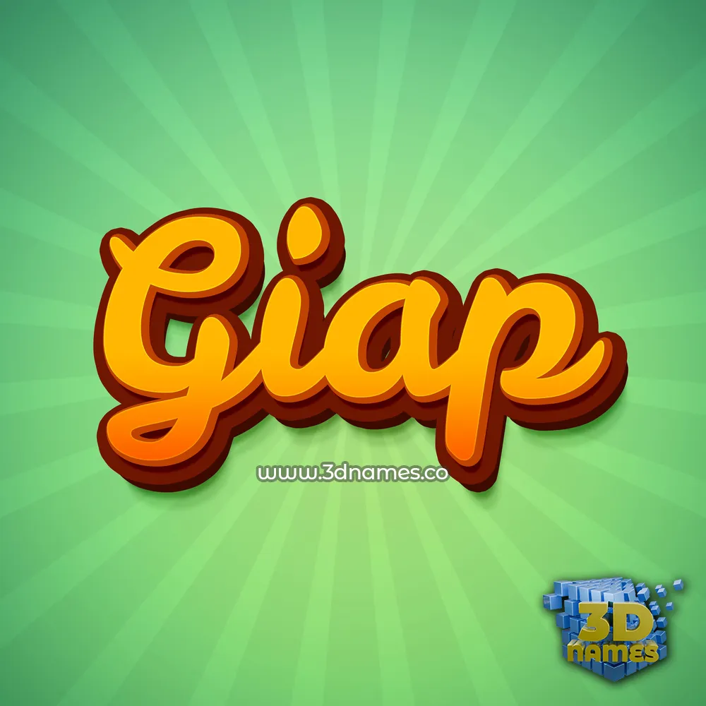 giap in Green Rays style - 3D name wallpaper