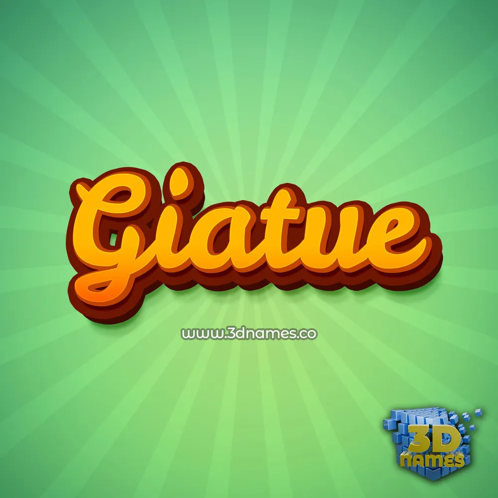 giatue in Green Rays style - 3D name wallpaper