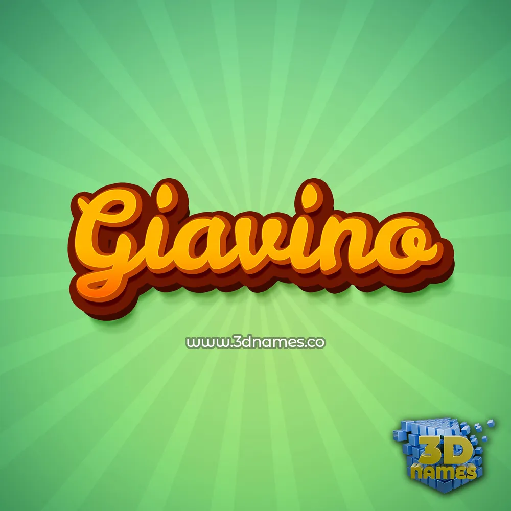 giavino in Green Rays style - 3D name wallpaper