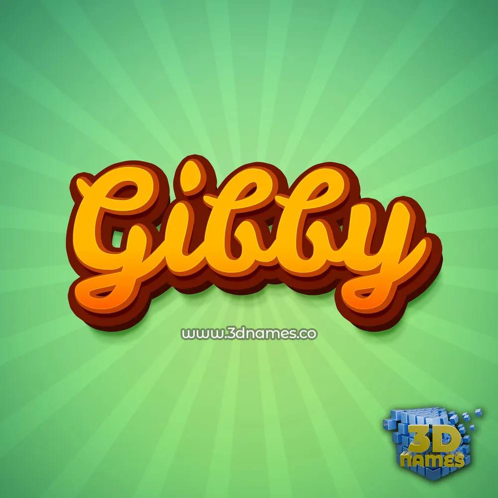 gibby in Green Rays style - 3D name wallpaper