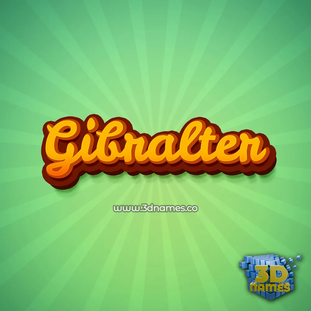 gibralter in Green Rays style - 3D name wallpaper