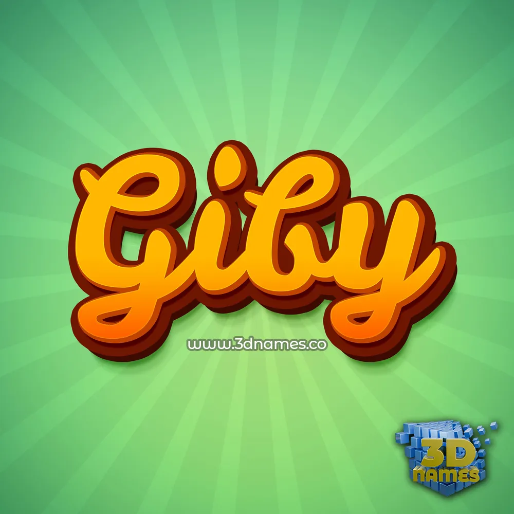 giby in Green Rays style - 3D name wallpaper