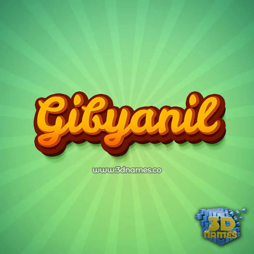 gibyanil in Green Rays style - 3D name wallpaper