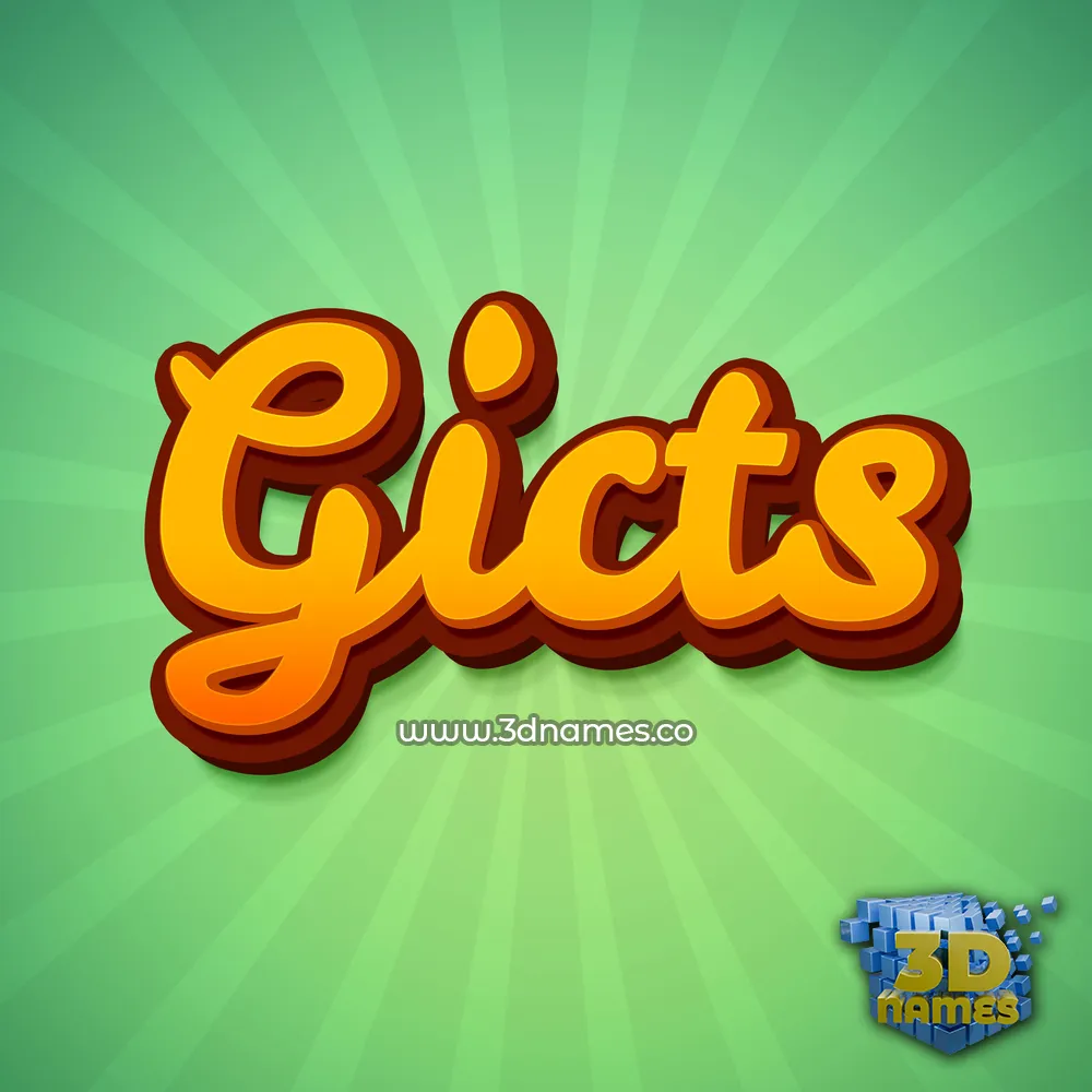 gicts in Green Rays style - 3D name wallpaper