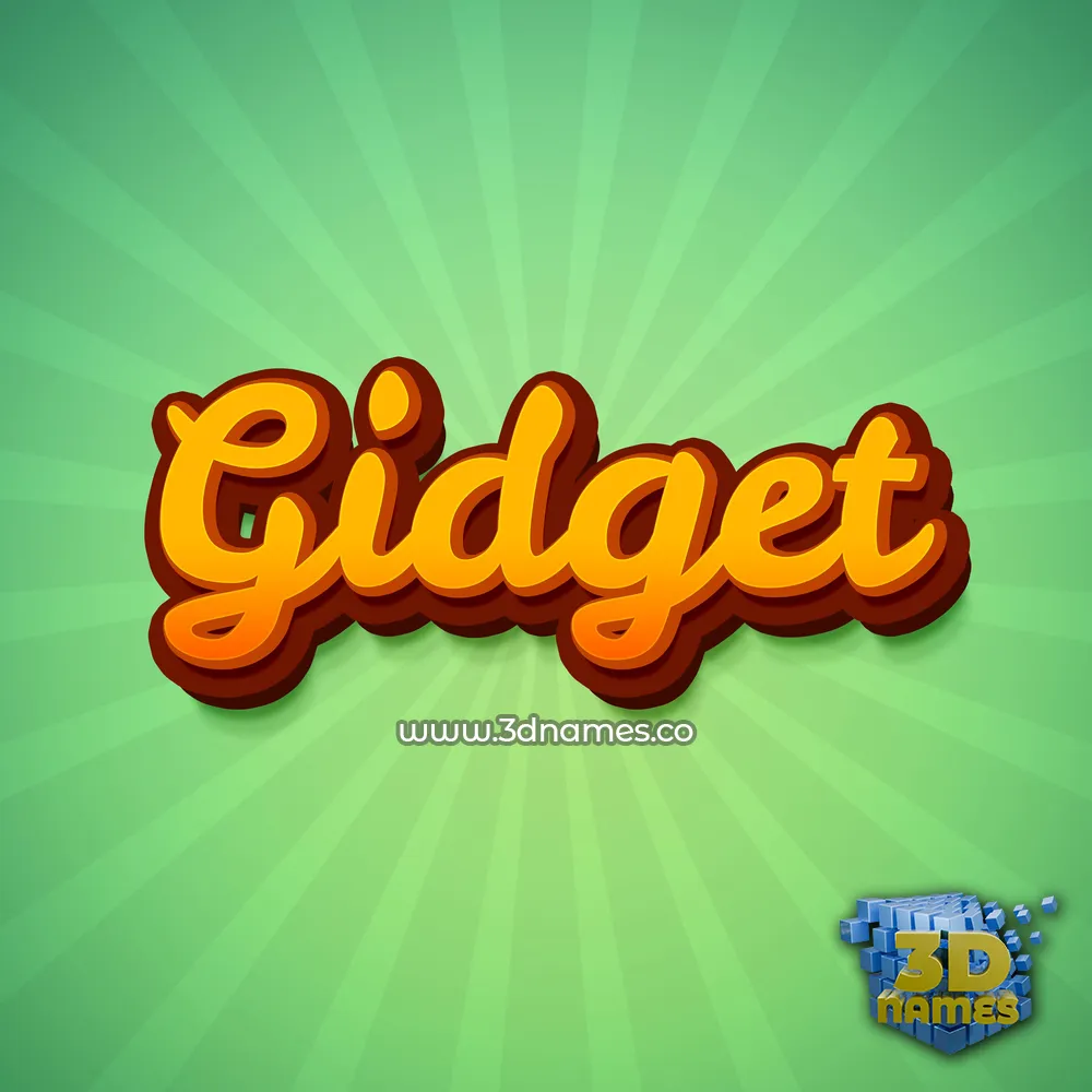 gidget in Green Rays style - 3D name wallpaper