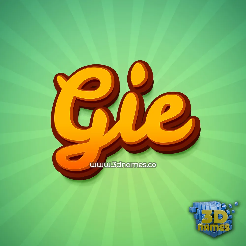 gie in Green Rays style - 3D name wallpaper