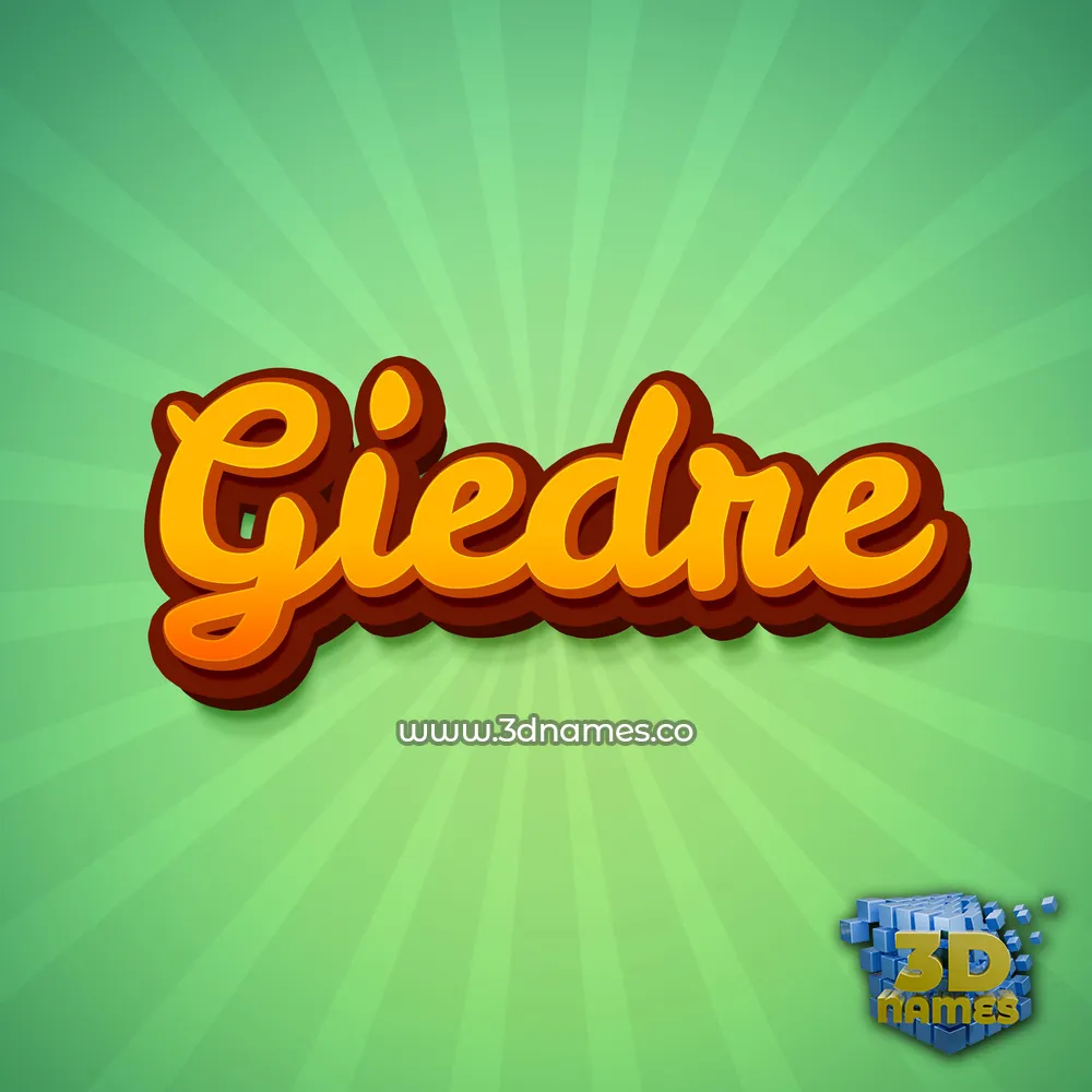 giedre in Green Rays style - 3D name wallpaper
