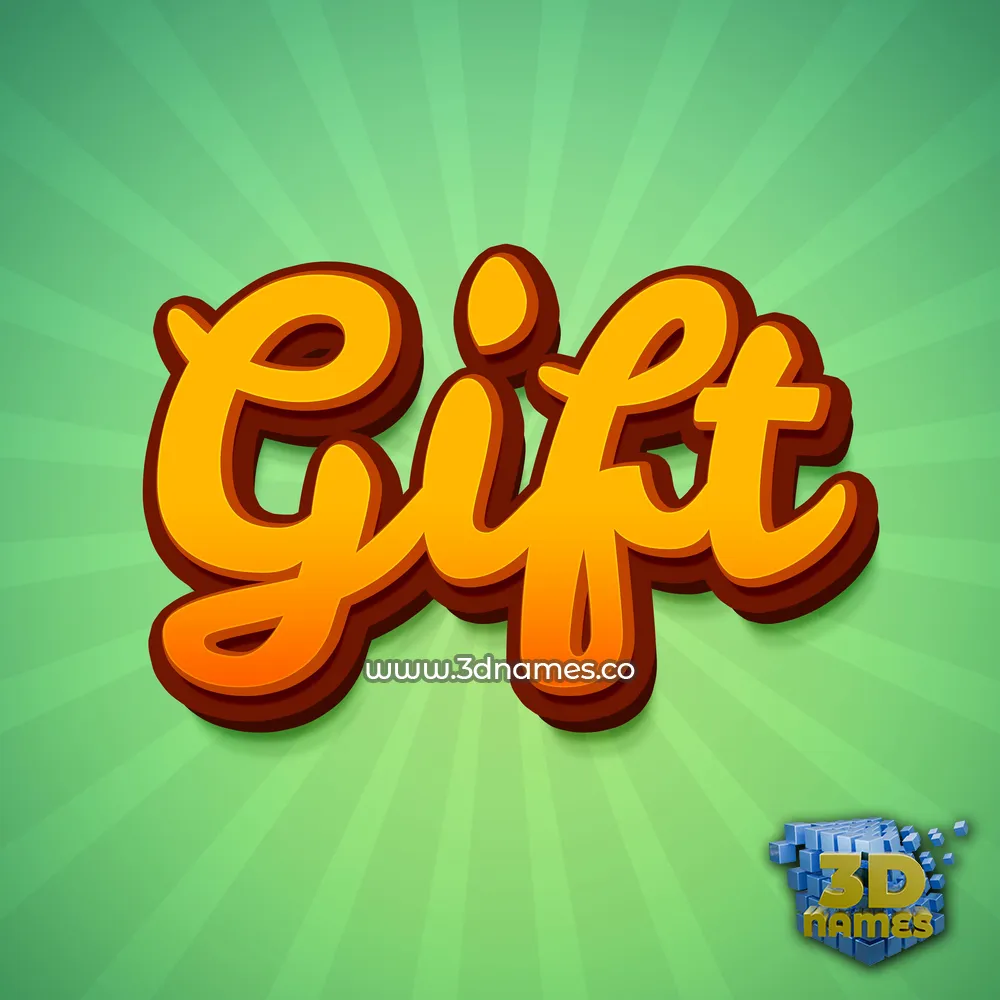 gift in Green Rays style - 3D name wallpaper