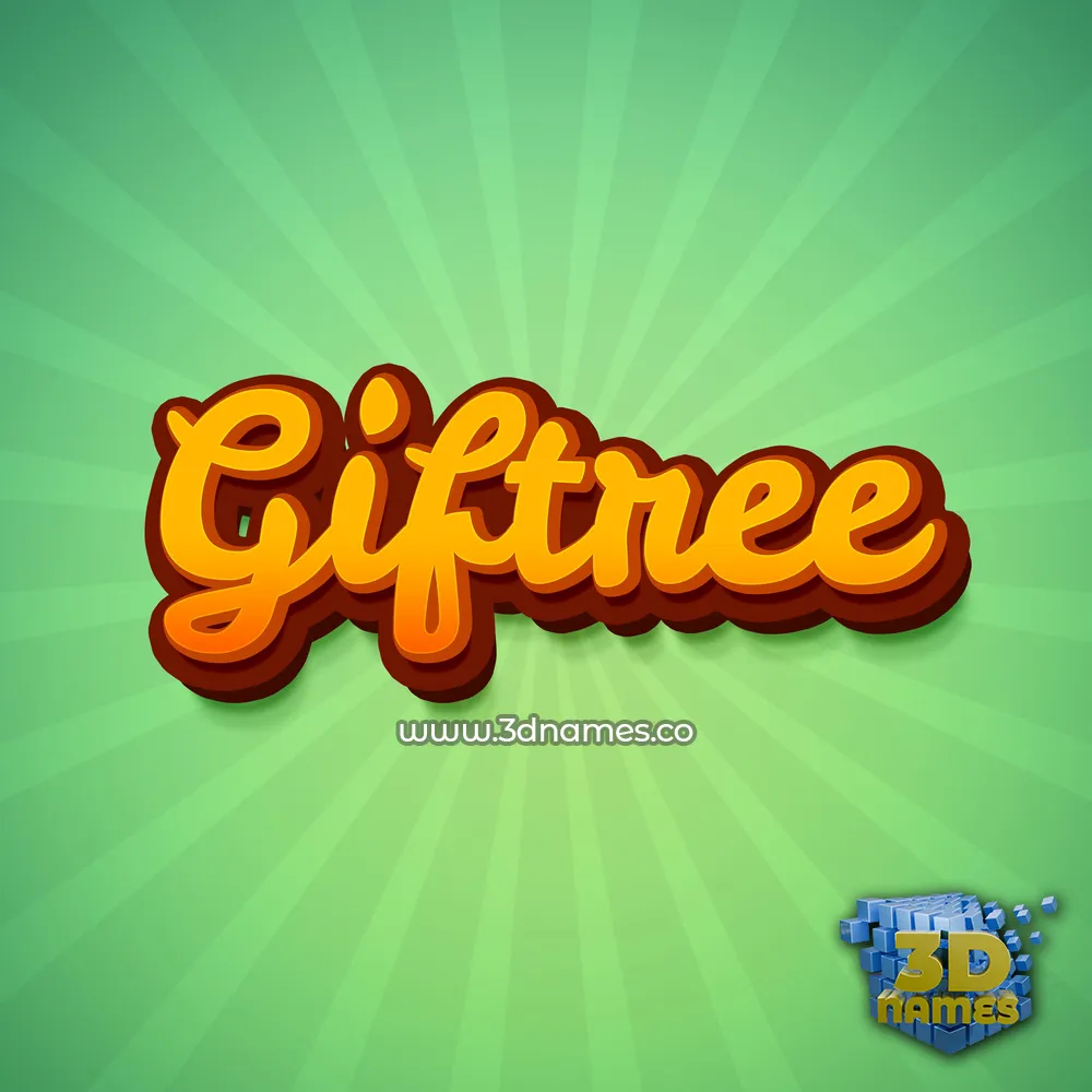 giftree in Green Rays style - 3D name wallpaper