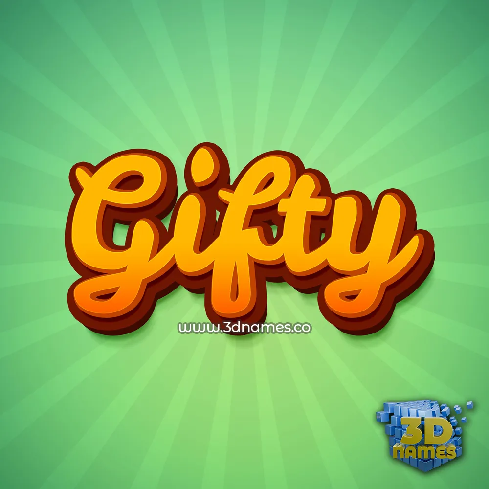 gifty in Green Rays style - 3D name wallpaper