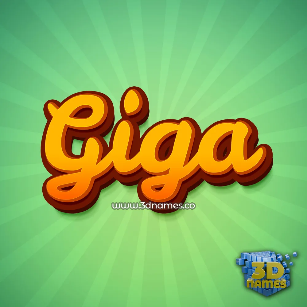 giga in Green Rays style - 3D name wallpaper