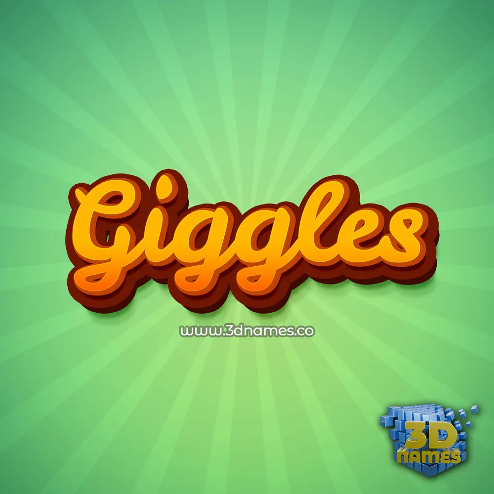 giggles in Green Rays style - 3D name wallpaper