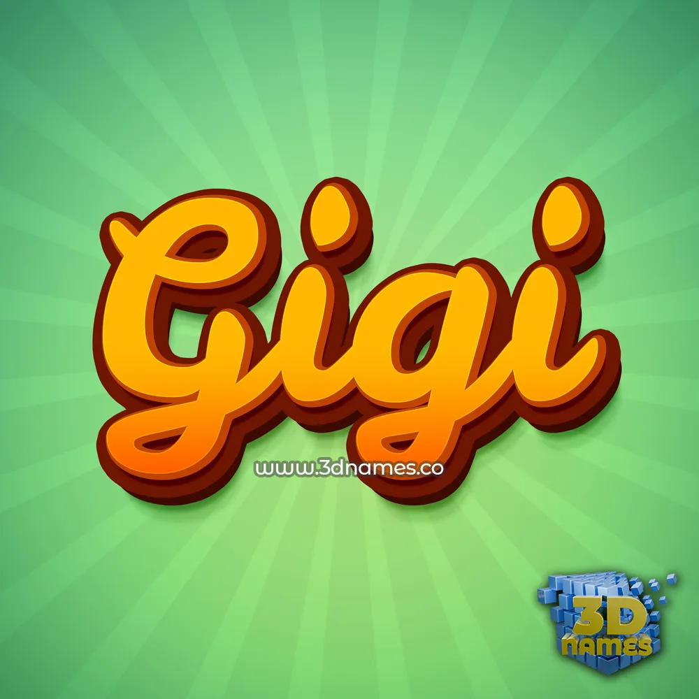 gigi in Green Rays style - 3D name wallpaper