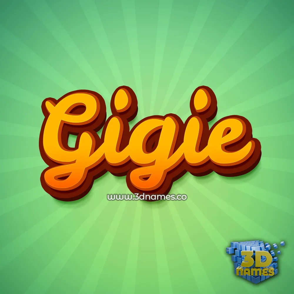 gigie in Green Rays style - 3D name wallpaper