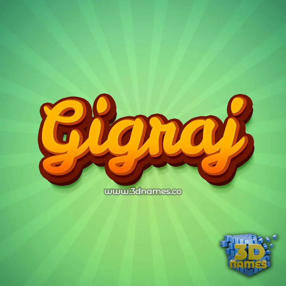 gigraj in Green Rays style - 3D name wallpaper